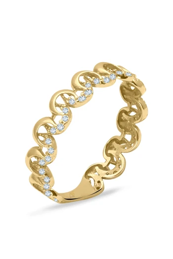 Altın Modern Sade Kombin Yüzük