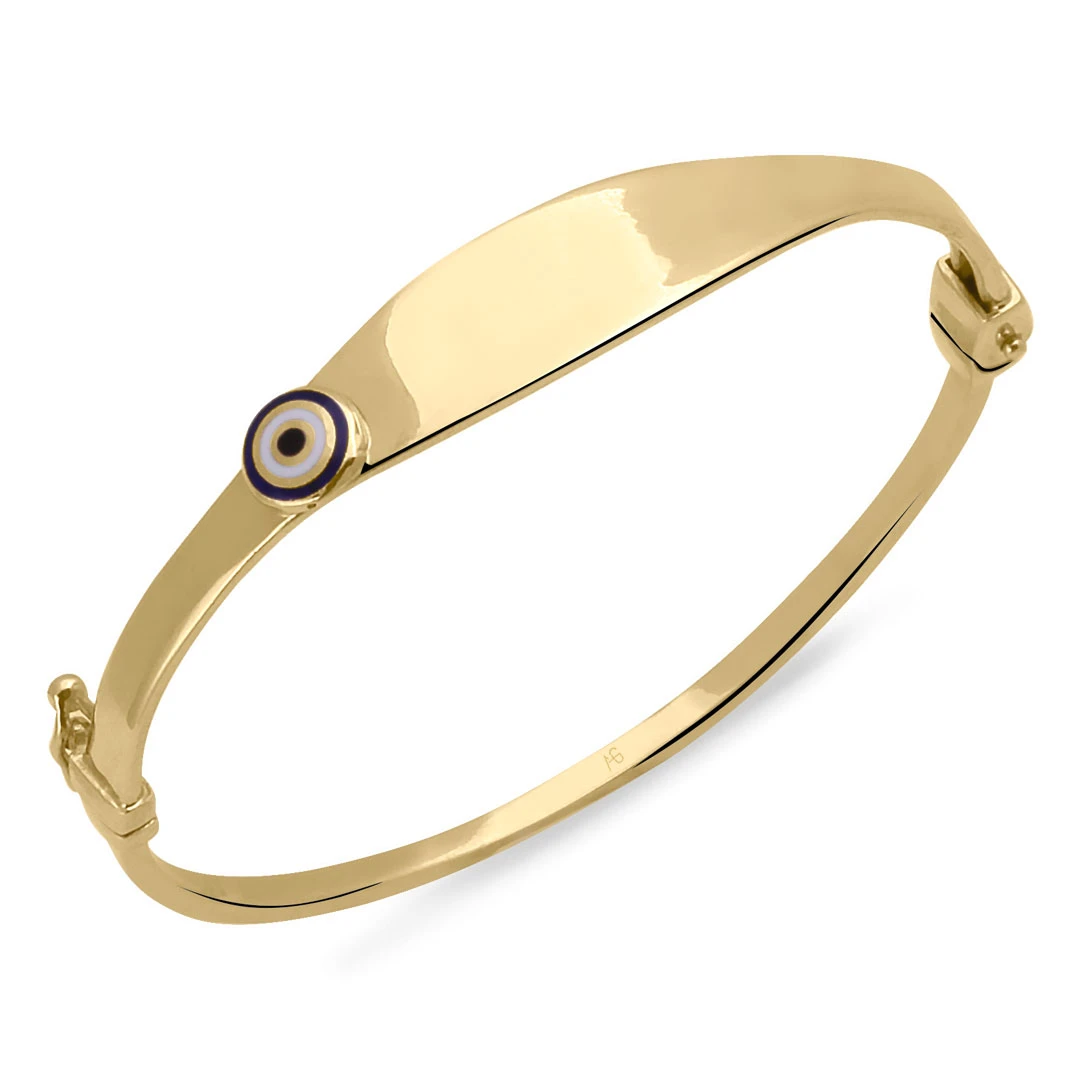 Altın Nazarlı Kız Çocuk Künye Bilezik (CKN0061)