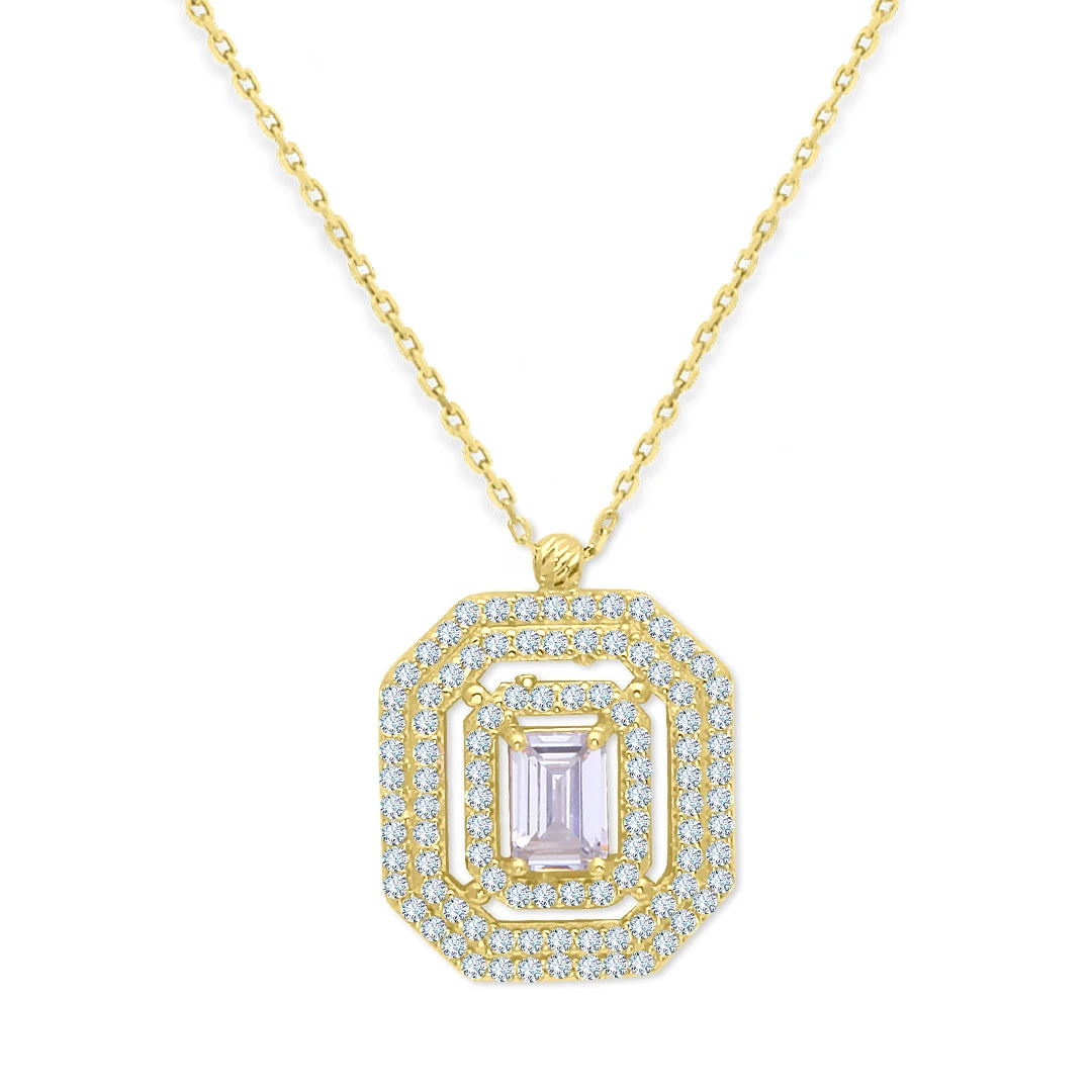 Altın Octagon Baget Kolye (KLY0442)
