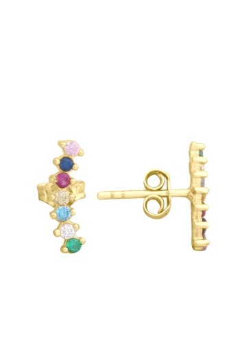 Altın Renkli Taşlı Küpe