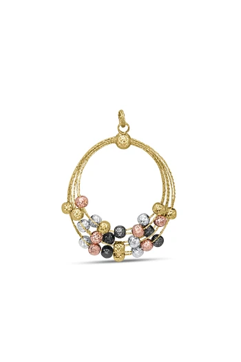 Altın Renkli Toplu Çember Kolye Ucu