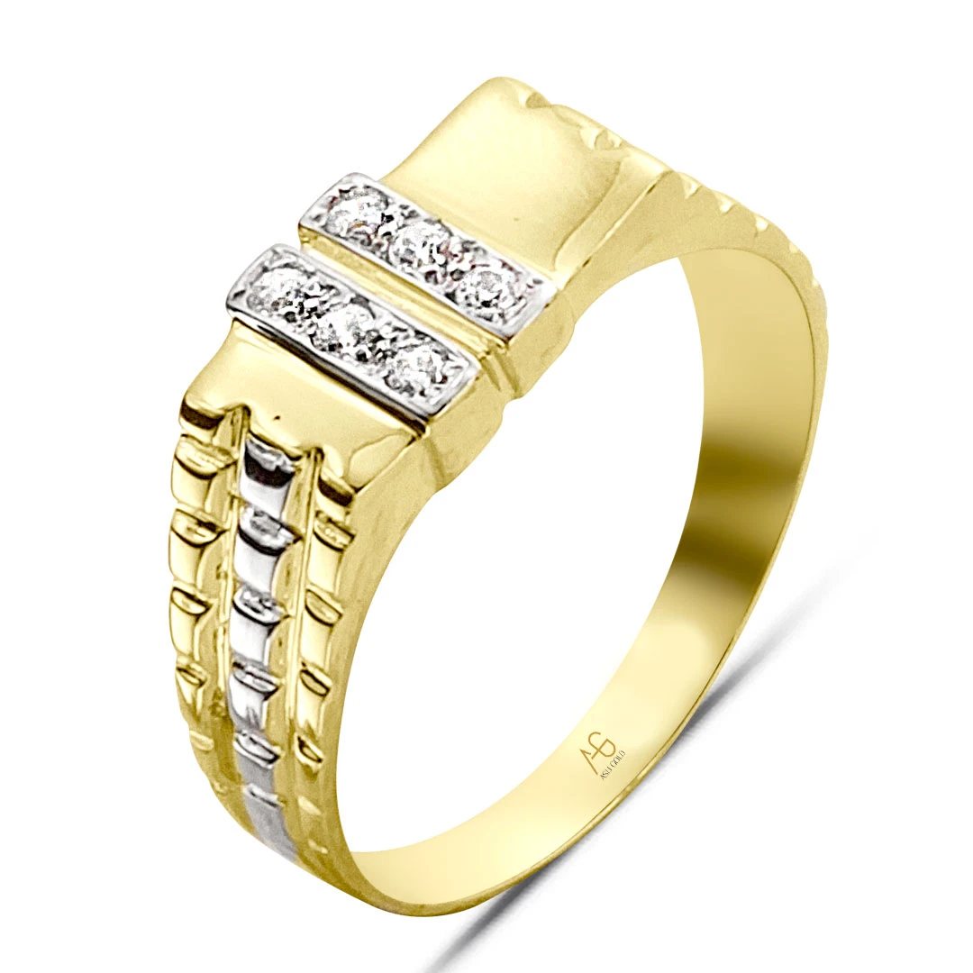 Altın Rustik Kollu Erkek Tasarım Yüzük (EYZ0046)