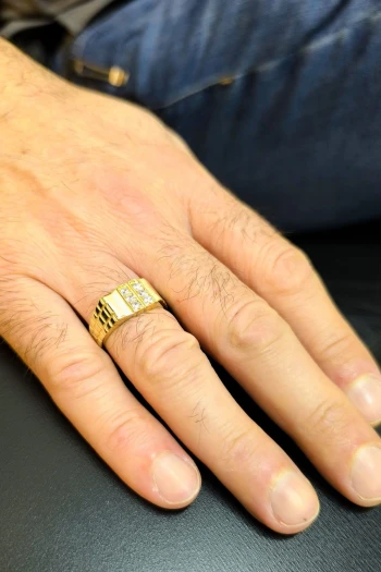 Altın Rustik Kollu Erkek Tasarım Yüzük (EYZ0046)