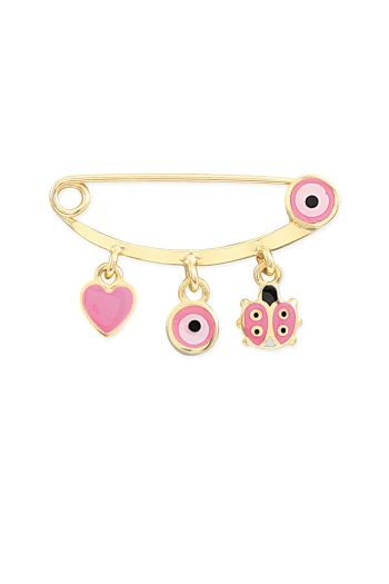 Altın Sallantılı Kız Bebek Omuz İğnesi