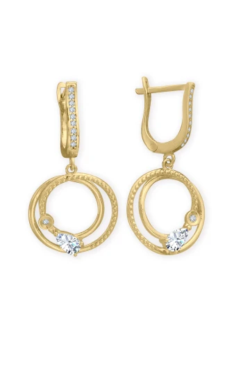 Altın Sallantılı Modern Kadın Küpe