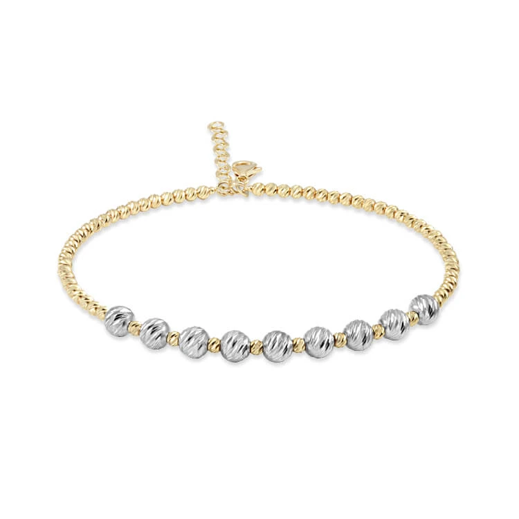 Altın Sarı Beyaz Toplu Spor Dorika Bilezik (BLZ0007)