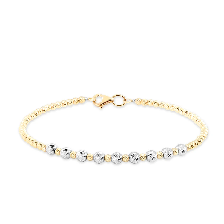 Altın Spor Sarı Beyaz Toplu Dorika Bilezik (BLZ0009)