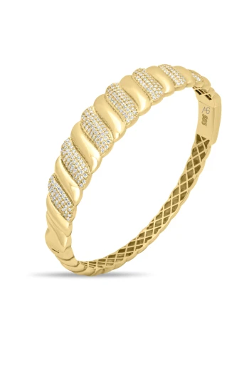 Altın Taş Atlamalı Midye Bilezik