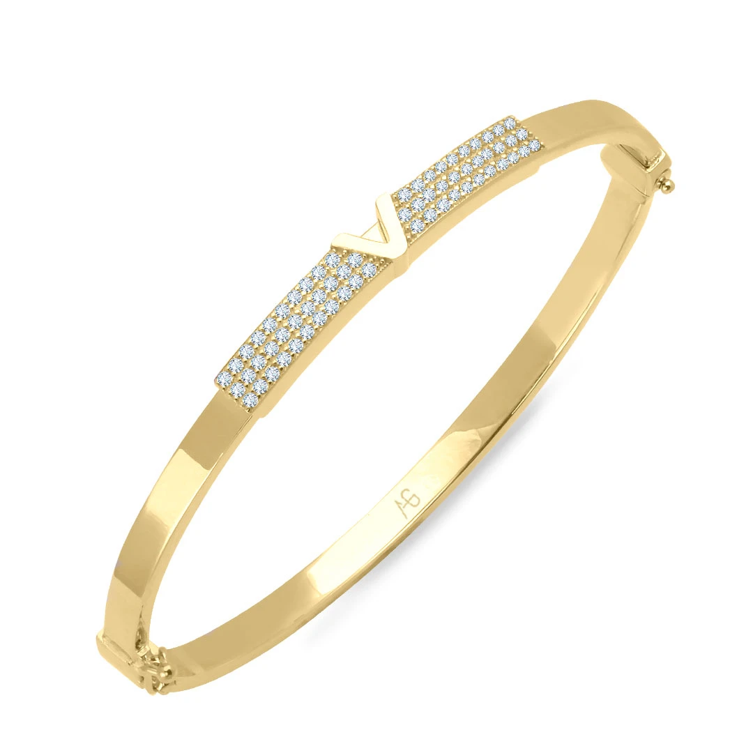 Altın Taşlı V Bilezik