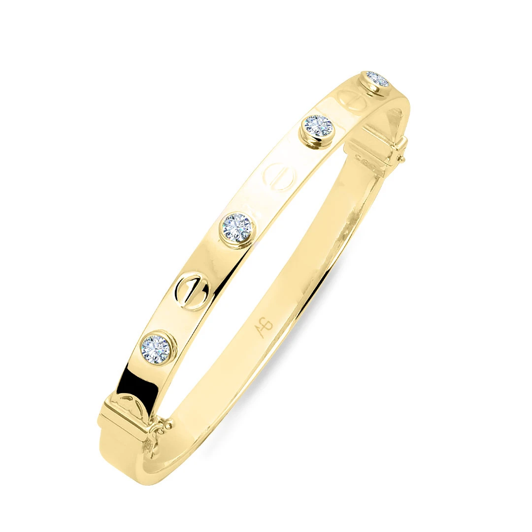 Altın Taşlı Vida Başı Bilezik (BLZ0114)