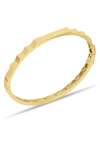 Altın Taşsız Yetişkin Künye Bilezik