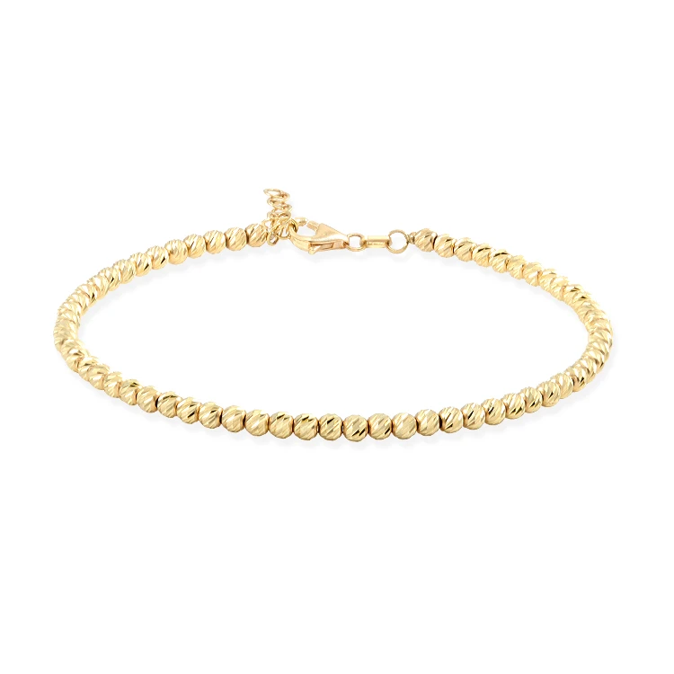 Altın Tek Sıra İri Toplu Dorika Bilezik (BLZ0012)