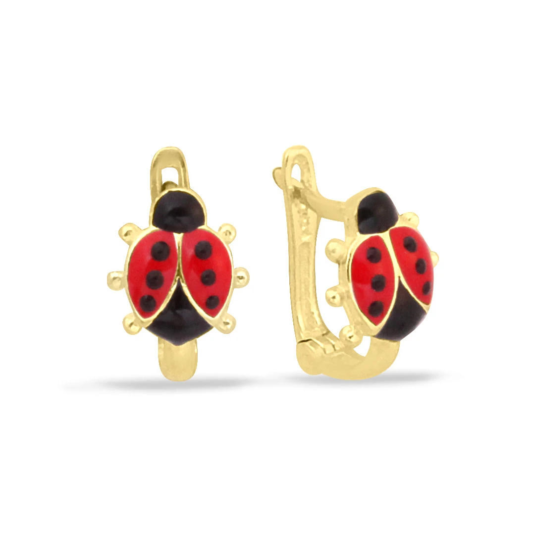 Altın Uğur Böcekli Çocuk Küpesi (CKP0011)