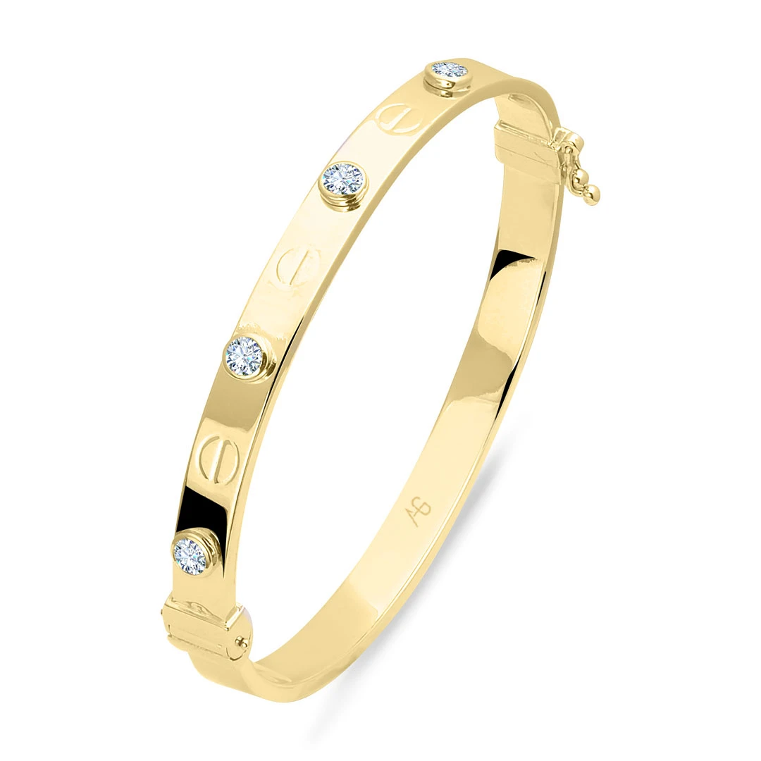 Altın Zirkon Taşlı Vida Bilezik (BLZ0113)