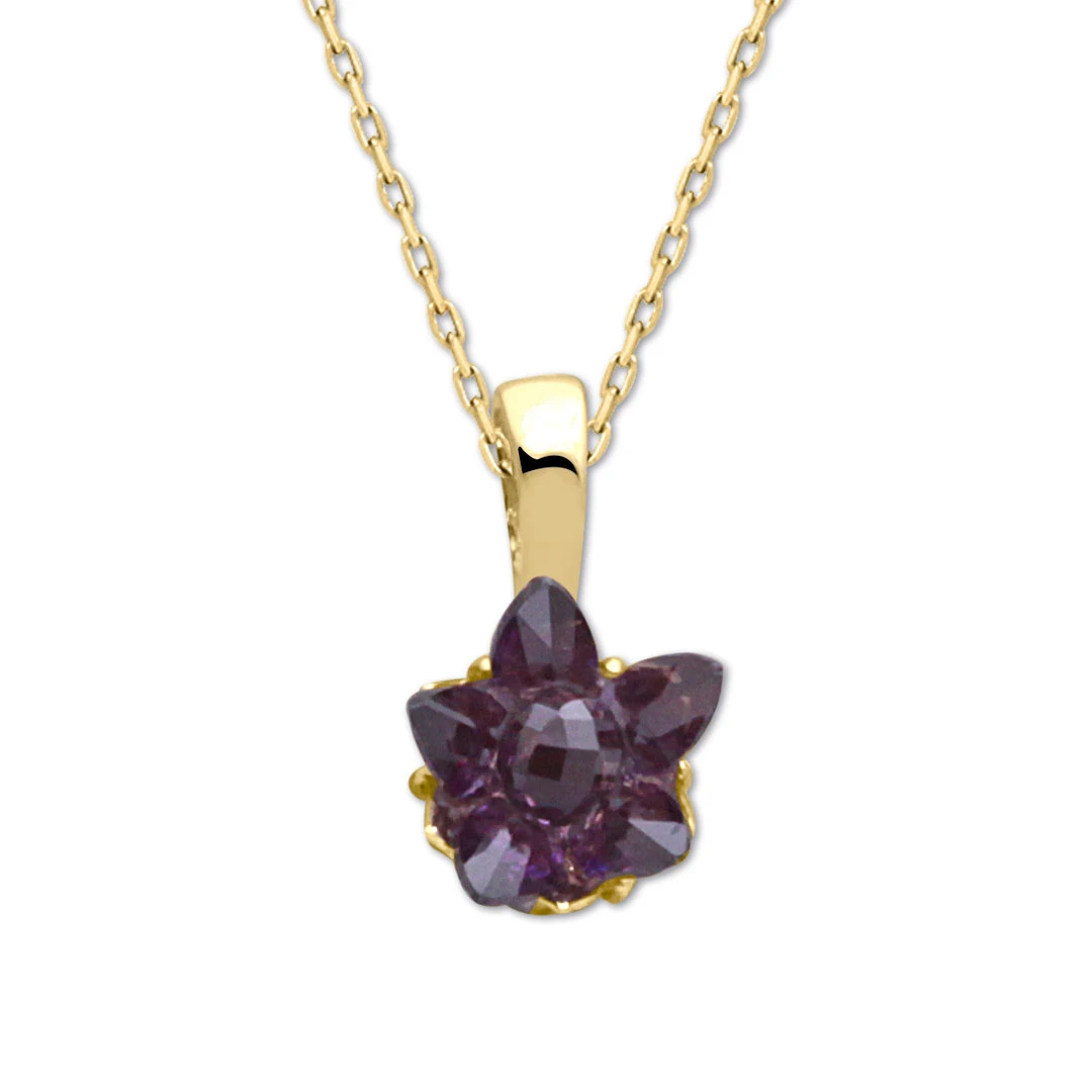 Ametist Taşlı Lotus Çiçeği Kolye (KLY0595)