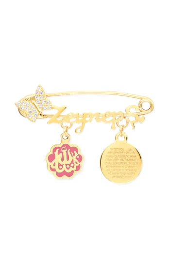 Ayetel Kürsi Dualı Kelebek Model Kız Bebek Altın İğne