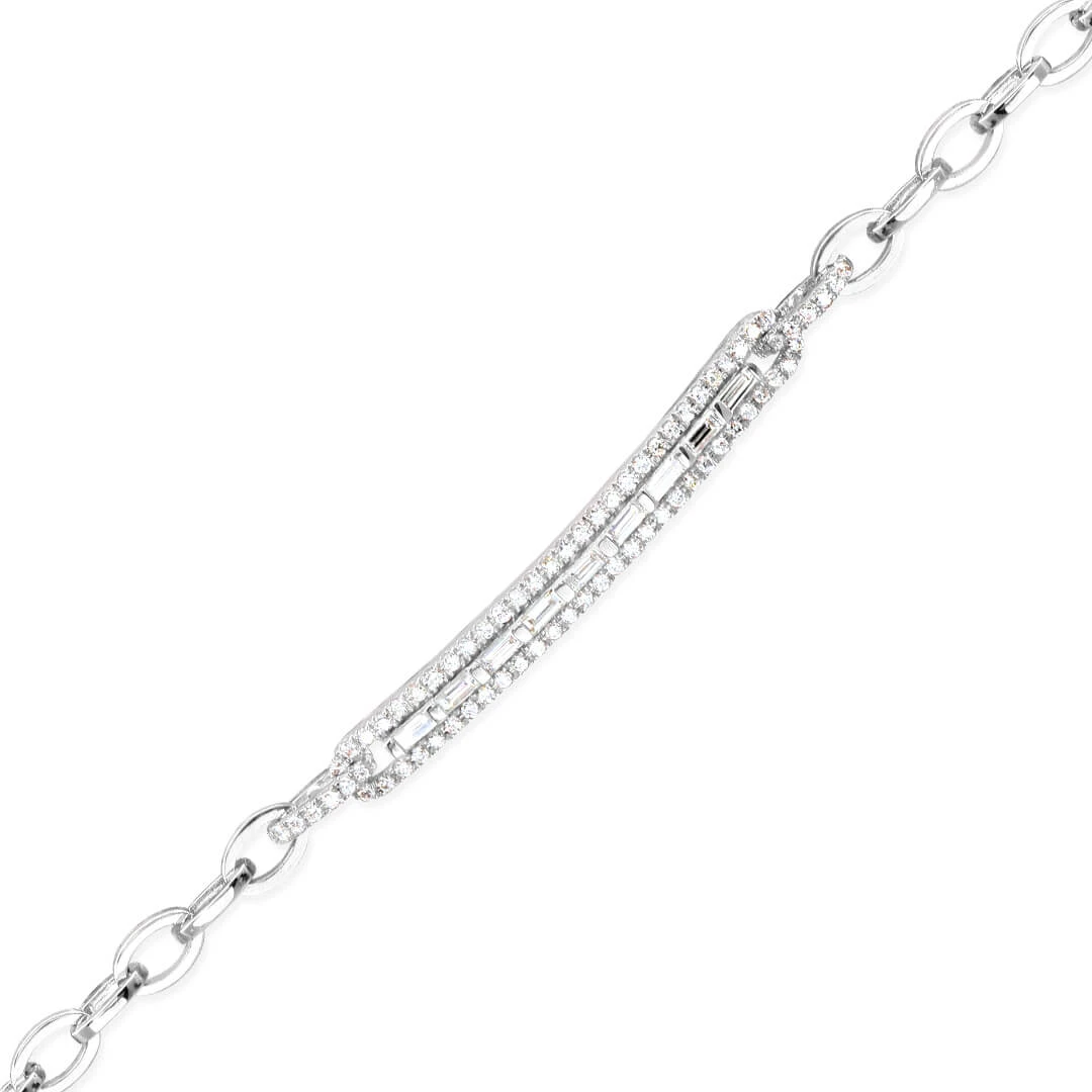 Baget Taş Detaylı Spor Pırlanta Bileklik (MR10701)