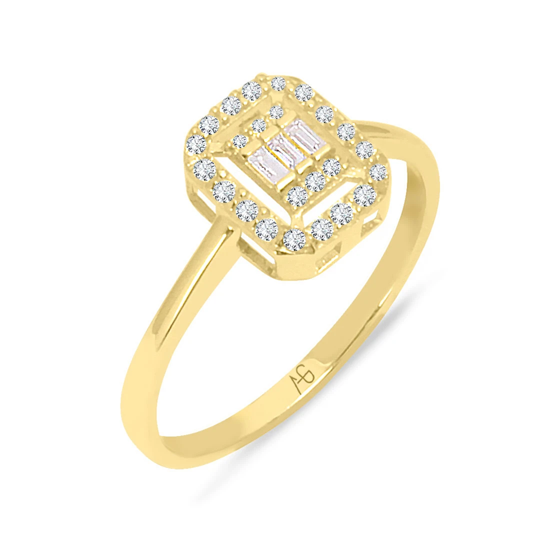 Baget Taşlı Altın Yüzük (YZK0151)