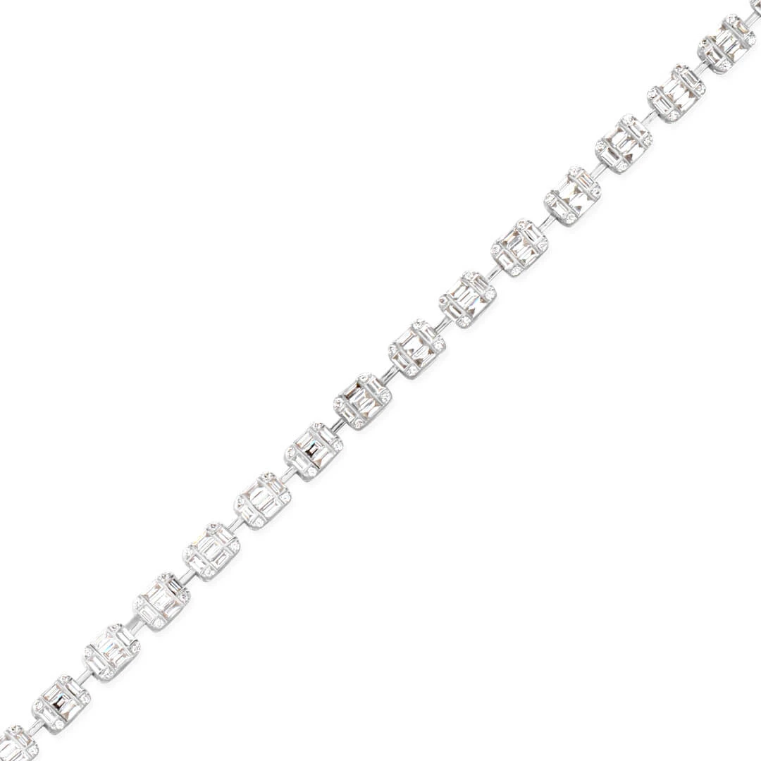 Baget Taşlı Işık Seli Pırlanta Bileklik (JC09390)