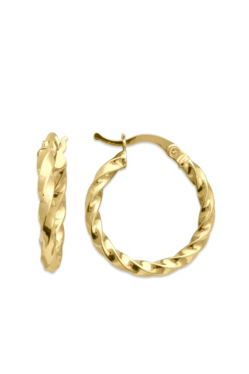 Burgulu 2 Cm Altın Halka Küpe