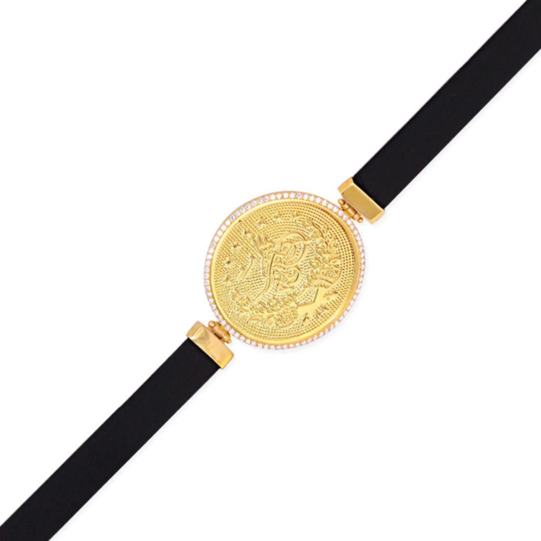 Büyük Boy Altın Tuğralı Bileklik (BLK0072)