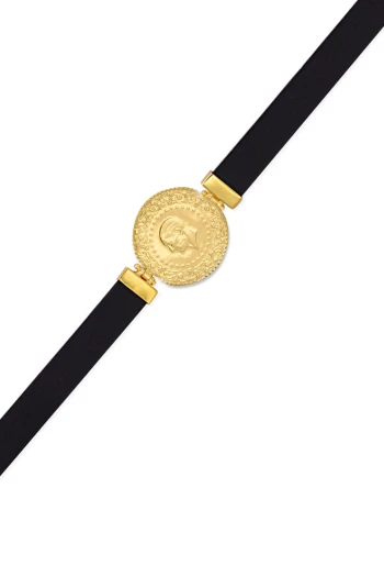 Çeyrek Altınlı Kauçuk 14 Ayar Bileklik