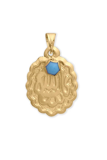 Dalga Kenar Oval Altın Bebek Omuz Nazarlığı