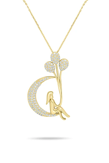 Düşler Prensesi Baloncu Kız Altın Kolye