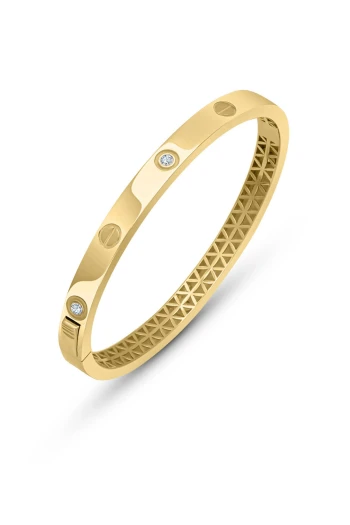 Füzyon Model Taşlı Altın Bilezik