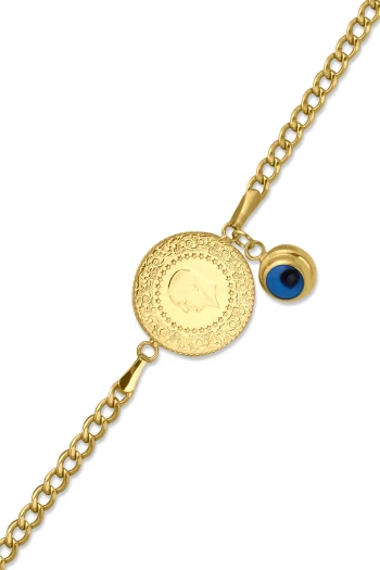 Gurmet Zincirli Çeyrek Altınlı Bileklik