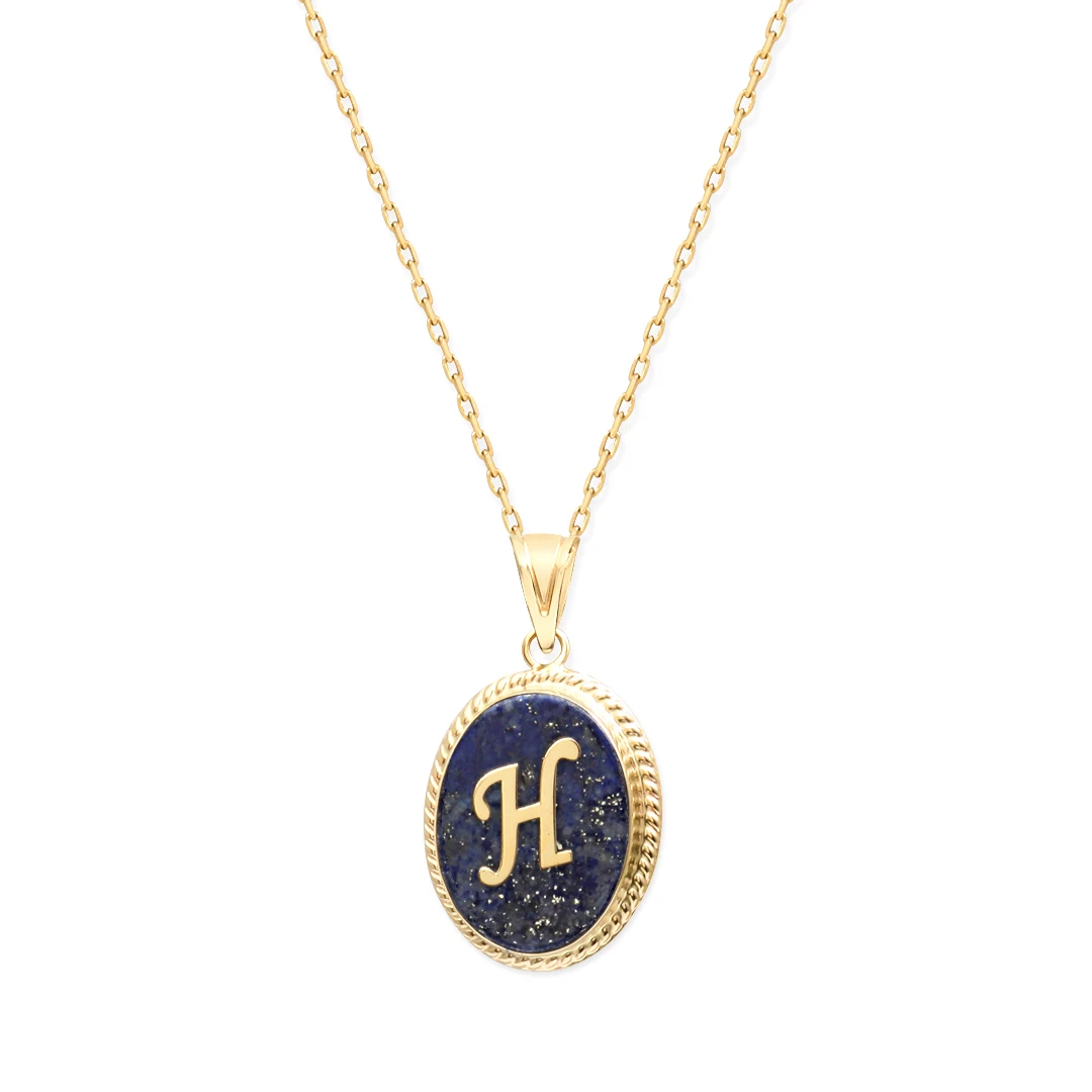 H Harfi Altın Lapis Kolye (KLY0122)