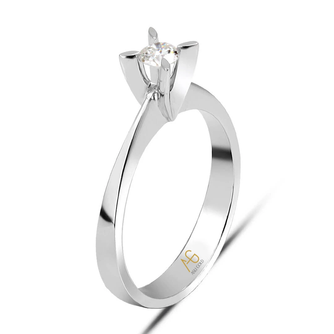 HRD Sertifikalı Pırlanta 0.19Ct. Tektaş Yüzük (LR07059)