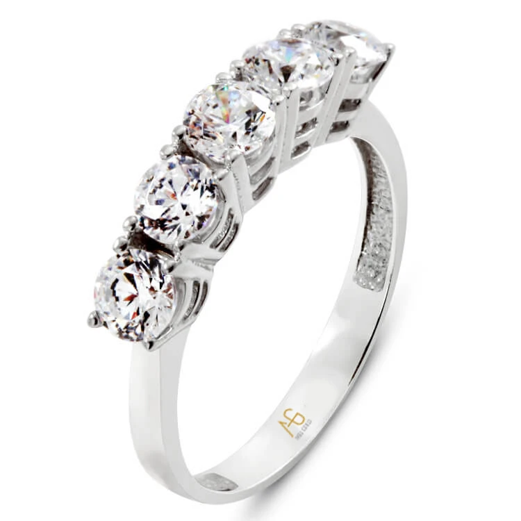 İtalyan Kol Beştaş Altın Yüzük (FTY0091)