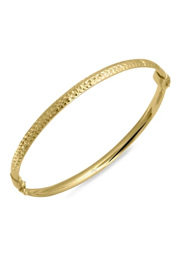 Kalem İşlemeli Sade Altın Kadın Bilezik