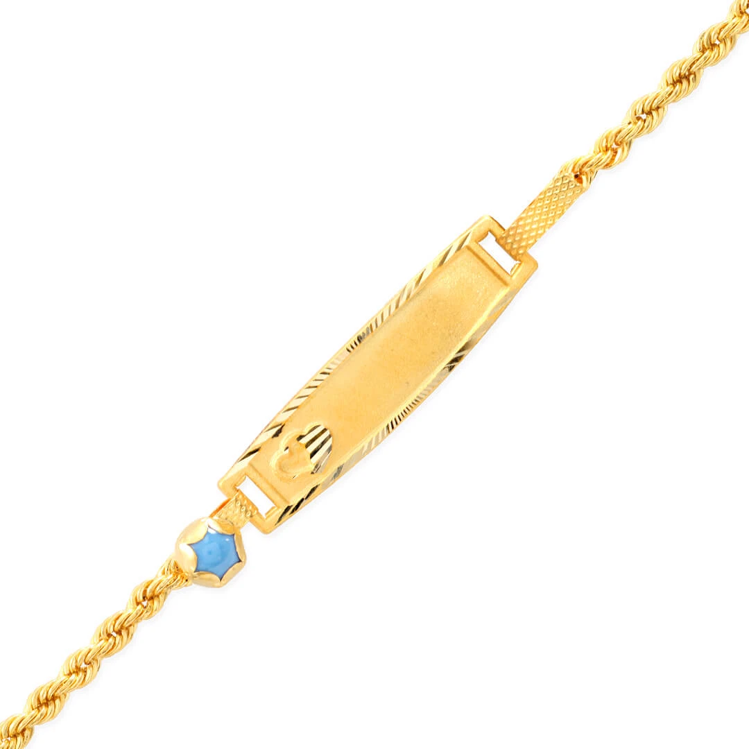 Kalpli Altın Halat Zincirli Çocuk Künyesi (CKN0028)