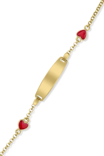 Kalpli Hediyelik Altın Kız Çocuk Künyesi