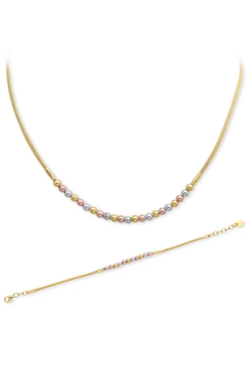 Kalze Zincirli Altın Bileklik Kolye Takım