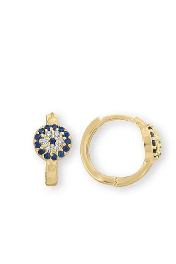 Klipsli Nazar Altın Kız Çocuk Küpesi