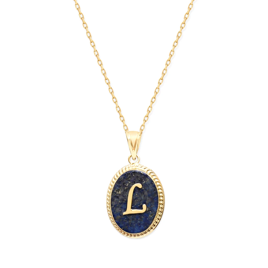 L Harfi Altın Lapis Kolye (KLY0117)