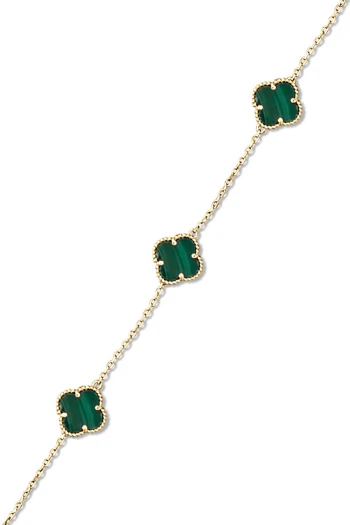 Malakit Taşlı Altın Üçlü Bileklik