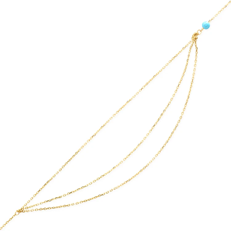 Mavi Boncuk Detaylı Altın Halhal (HL0013)