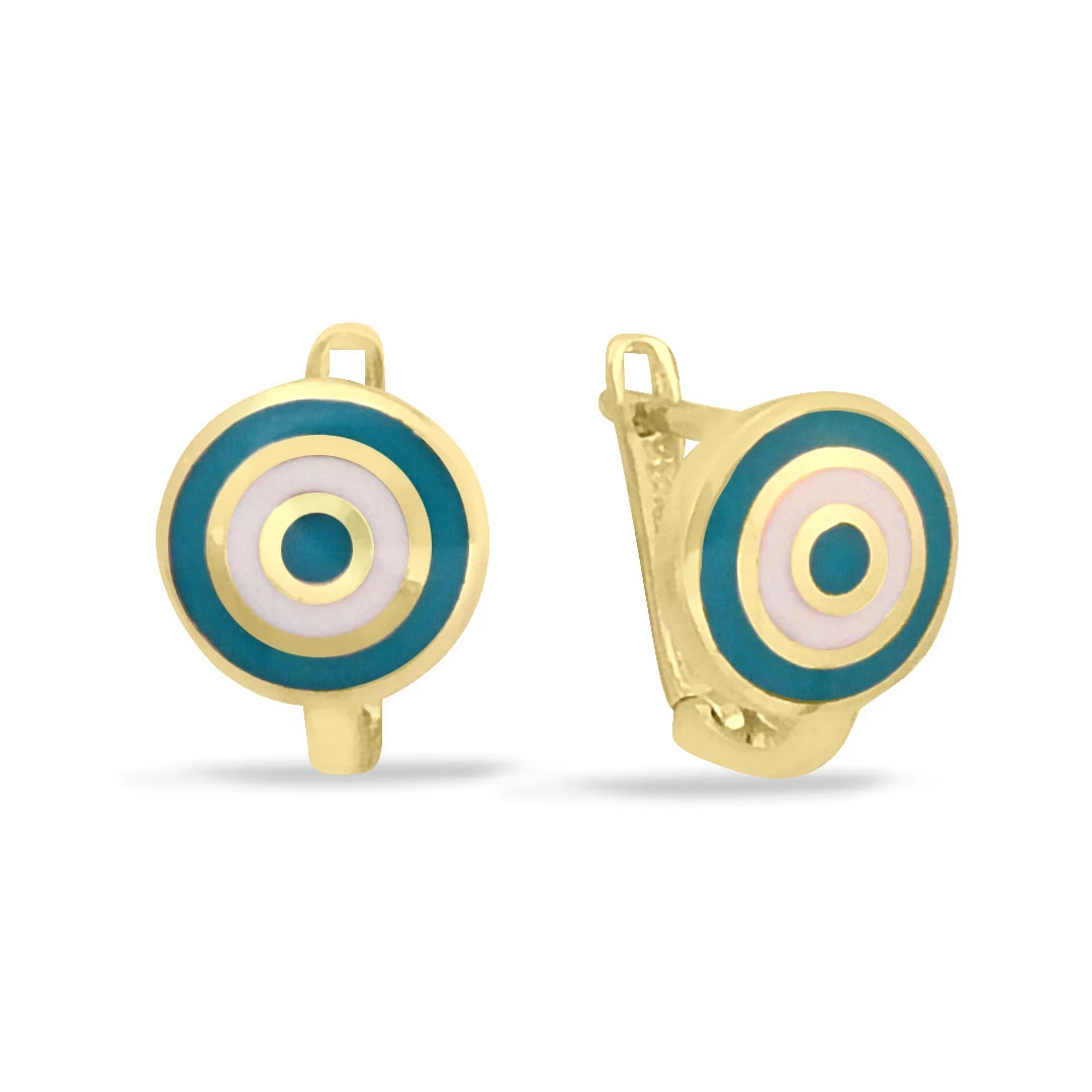 Mineli Taşsız Altın Nazar Çocuk Küpesi (CKP0004)