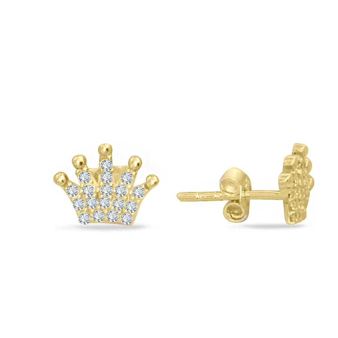 Mini Altın Taç Küpe (KP0107)