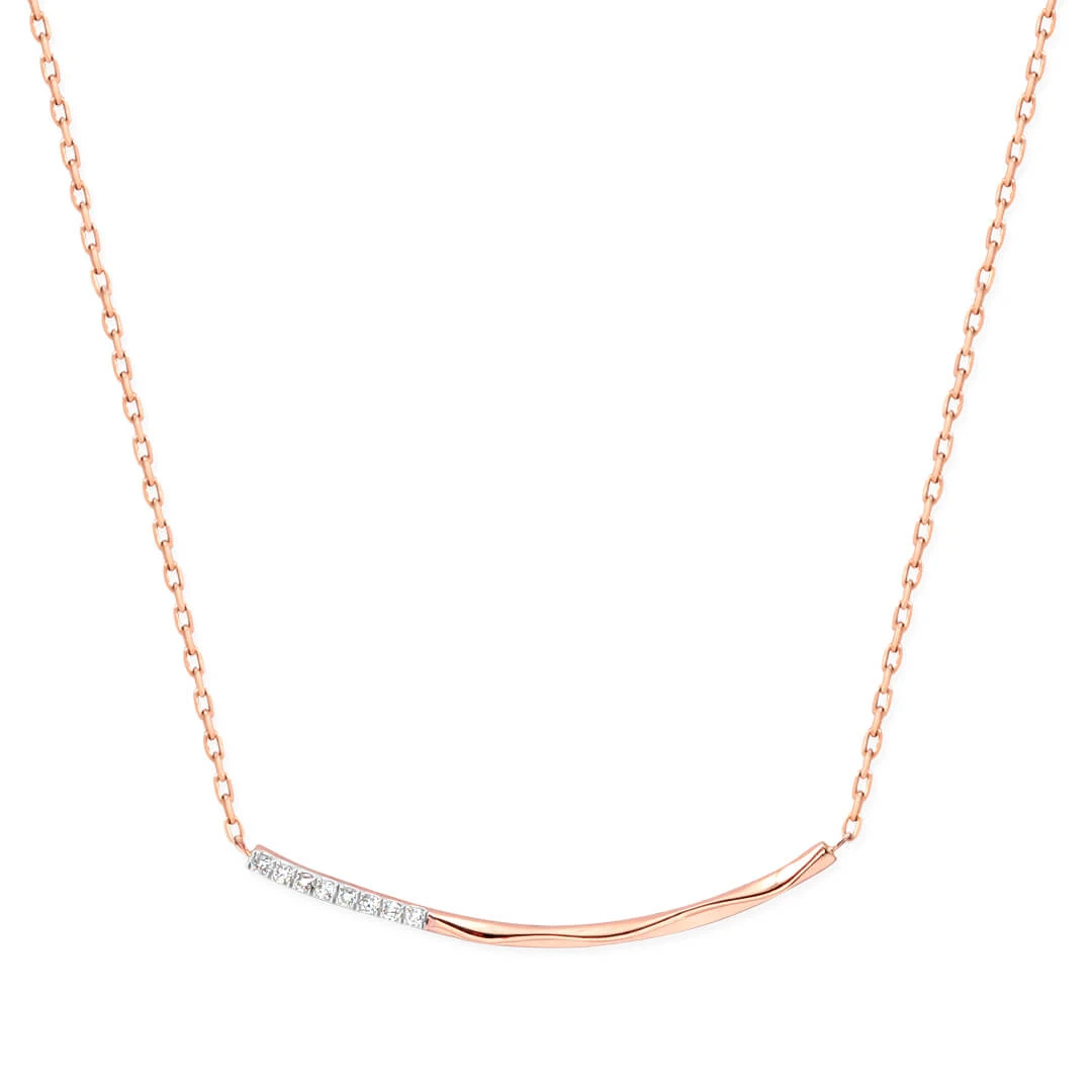 Minimal Rose Gold Spor Pırlanta Kolye (BKU7266)