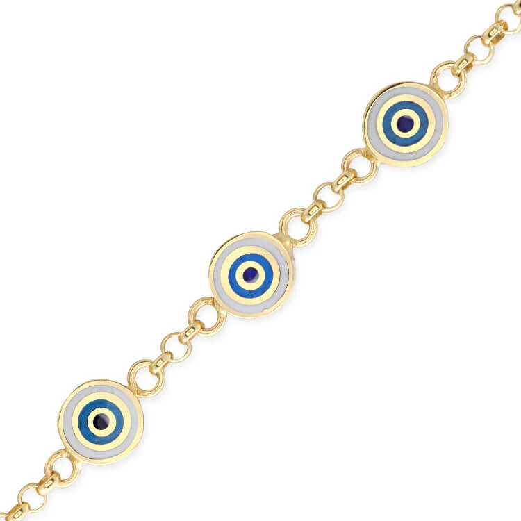 Nazar Boncuğu Altın Çocuk Bileklik (CKN0051)