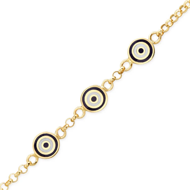 Nazar Boncuklu Altın Çocuk Bileklik (CKN0052)