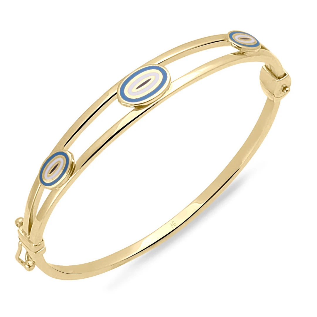 Nazar Boncuklu Altın Kız Çocuk Bileziği (CKN0060)