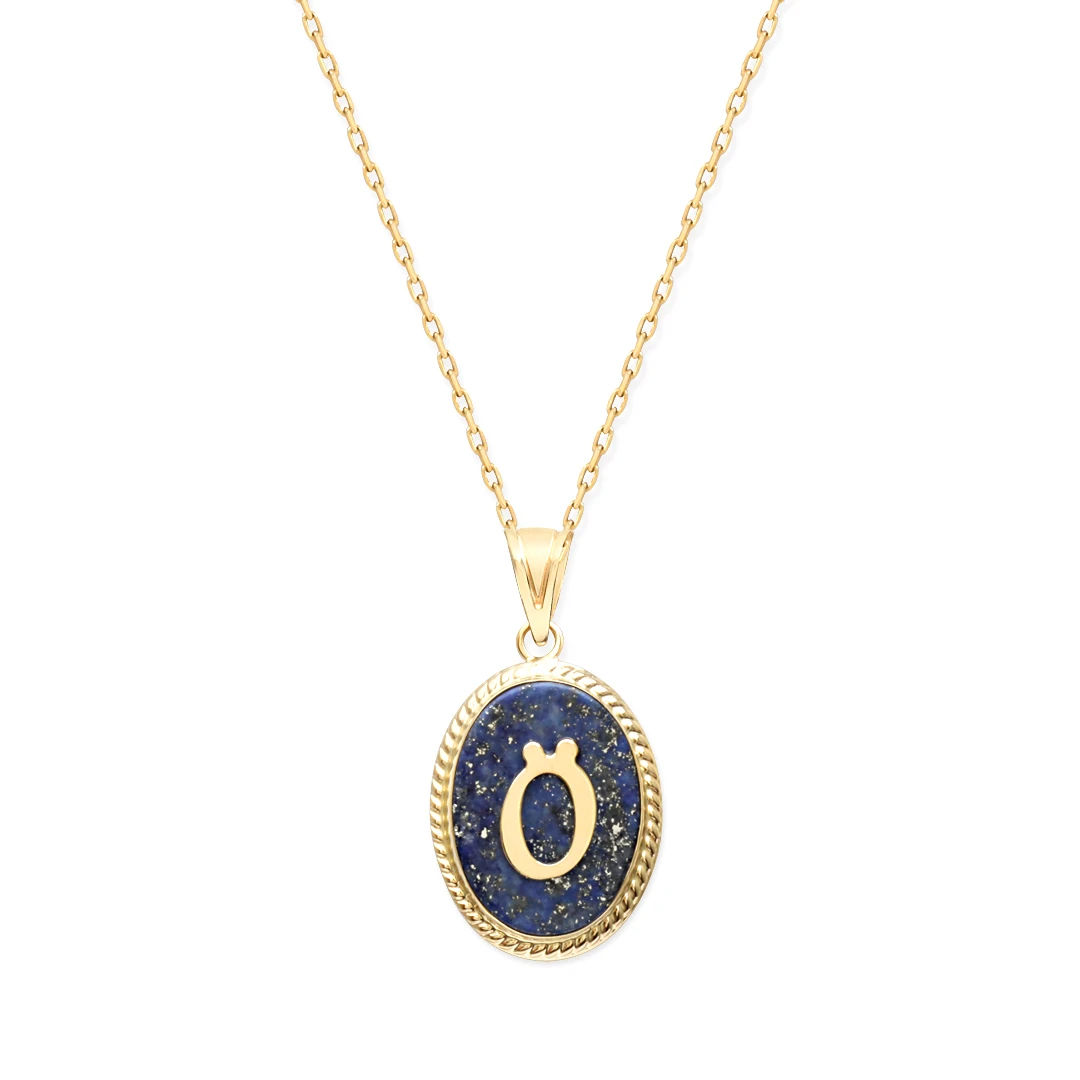 Ö Harfi Altın Lapis Kolye (KLY0113)