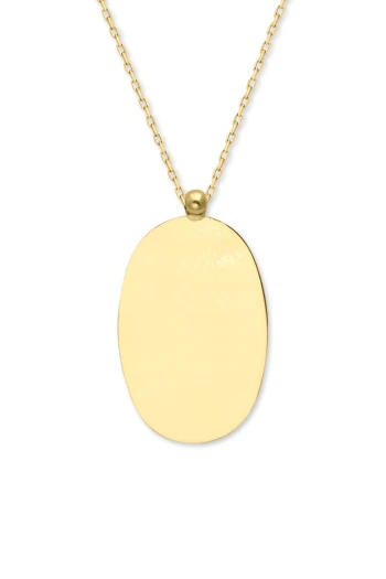 Orta Boy Unisex Oval Künye Kolye