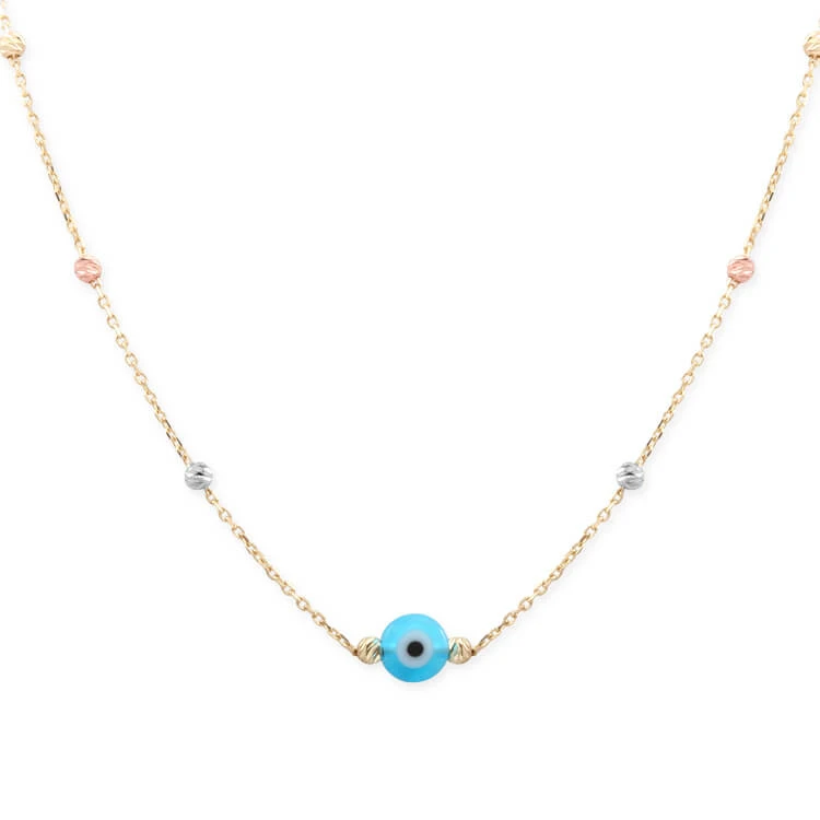 Ortası Nazar Boncuklu Toplu Spor Kolye (KLY0044)